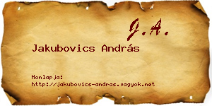 Jakubovics András névjegykártya