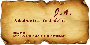 Jakubovics András névjegykártya